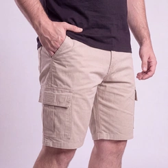 Bermuda Masculina Casual Cargo Sarja Plus Size Via Lance