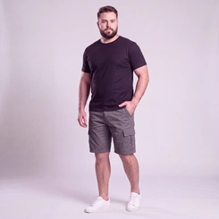 Bermuda Masculina Casual Cargo Sarja Plus Size Via Lance