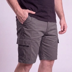 Bermuda Masculina Casual Cargo Sarja Plus Size Via Lance