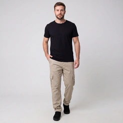 Calça Masculina Cargo Em Sarja Via Lance