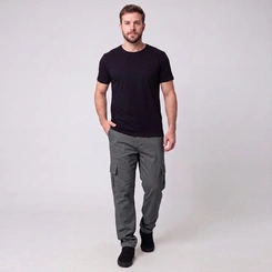 Calça Masculina Cargo Em Sarja Via Lance