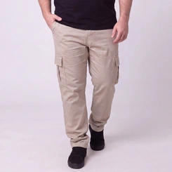 Calça Masculina Cargo Em Sarja Plus Size Via Lance
