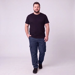Calça Masculina Cargo Em Sarja Plus Size Via Lance