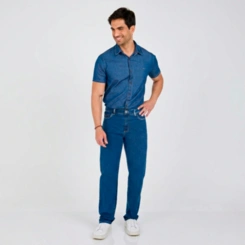 Calça Jeans Masculina Reta Stone Tradicional Max Denim
