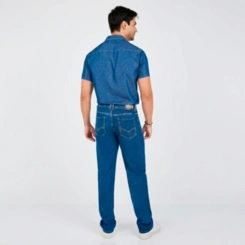 Calça Jeans Masculina Reta Stone Tradicional Max Denim