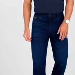 Calça Jeans Masculina Reta Tradicional Escura Max Denim