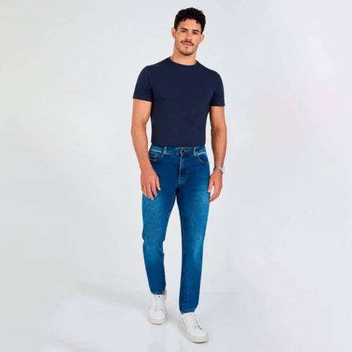 Calça Jeans Masculina Slim Stone Tradicional Max Denim
