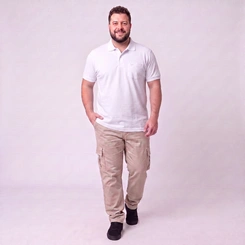 Camisa Polo Masculina Piquet Plus Size Manga Curta Mac Giant