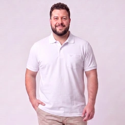 Camisa Polo Masculina Piquet Plus Size Manga Curta Mac Giant