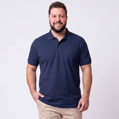 Camisa Polo Masculina Piquet Plus Size Manga Curta Mac Giant