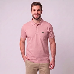 Camisa Polo Masculina Manga Curta Com Bolso Básica Mac Giant