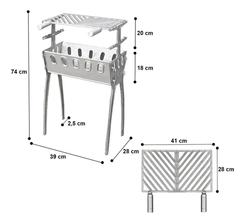 Churrasqueira de Aluminio Portátil A Carvão Móvel Desmontável