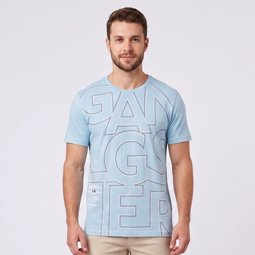 Camiseta Masculina Estampada Frontal Gangster