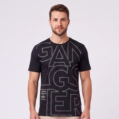 Camiseta Masculina Estampada Frontal Gangster