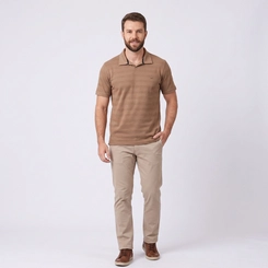 Camisa Polo Masculina Mescla Tradicional Manga Curta Gangster