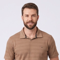 Camisa Polo Masculina Mescla Tradicional Manga Curta Gangster