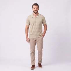 Camisa Polo Masculina Mescla Tradicional Manga Curta Gangster