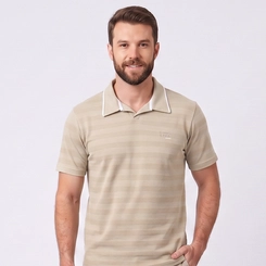 Camisa Polo Masculina Mescla Tradicional Manga Curta Gangster