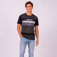 Camiseta Masculina Com Estampa Exclusiva Gangster