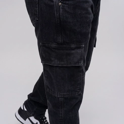 Calça Jeans Masculina Cargo Preta Kult