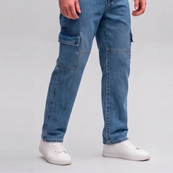 Calça Jeans Masculina Cargo Kult