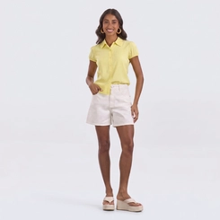 Camisa Feminina em Viscose Manga Curta Lecimar