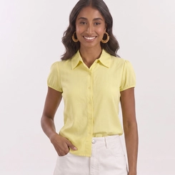 Camisa Feminina em Viscose Manga Curta Lecimar
