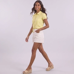 Camisa Feminina em Viscose Manga Curta Lecimar