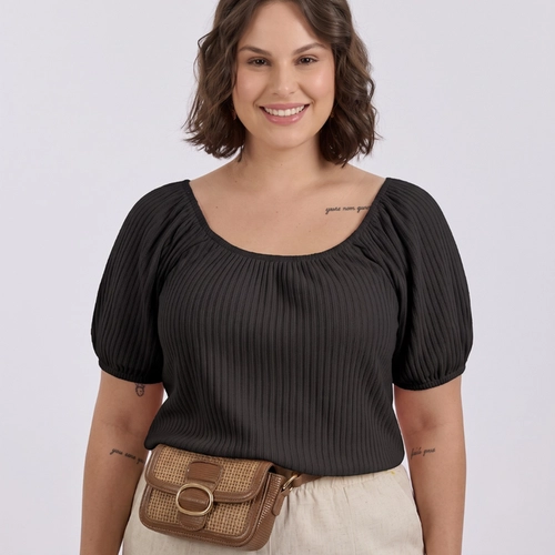 Blusa Feminina Canelada Plus Size Lecimar