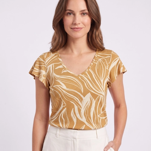 Blusa Feminina Estampada Com Decote V Lecimar