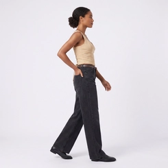 Calça Jeans Feminina Wide Leg Com Cinto Kult
