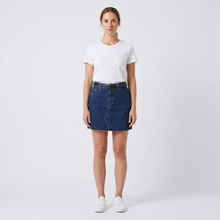 Mini Saia Jeans Feminina Com Cinto Kult