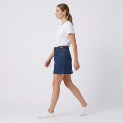 Mini Saia Jeans Feminina Com Cinto Kult