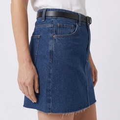 Mini Saia Jeans Feminina Com Cinto Kult