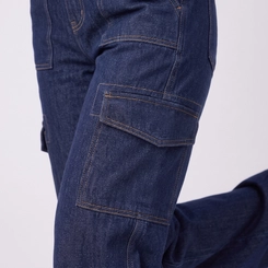 Calça Jeans Feminina Wide Leg Cargo Kult