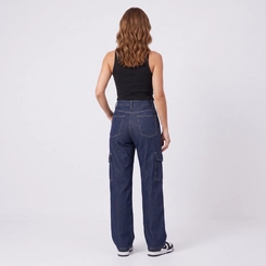Calça Jeans Feminina Wide Leg Cargo Kult