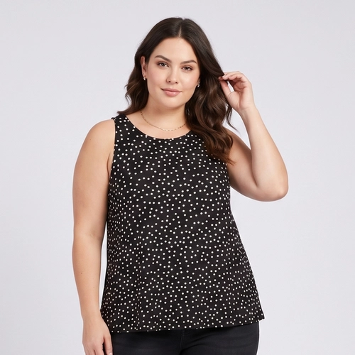 Regata Feminina Plus Size Estampada Poá Secret