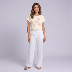Blusa Feminina Com Estampa Central Delicada Rovitex