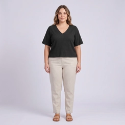 Blusa Feminina Lisa Com Decote V Rovitex