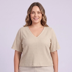 Blusa Feminina Lisa Com Decote V Rovitex