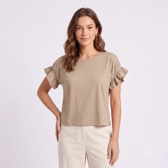 Blusa Feminina Com Babados Nas Mangas Rovitex