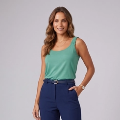 Regata Feminina Lisa Com Alça Trabalhada Rovitex