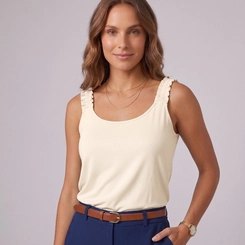 Regata Feminina Lisa Com Alça Trabalhada Rovitex