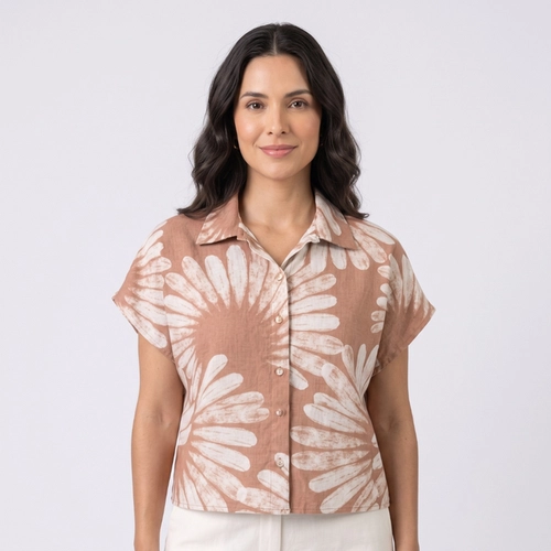 Camisa Feminina Manga Curta Estampada Endless