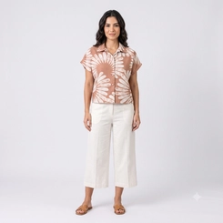 Camisa Feminina Manga Curta Estampada Endless