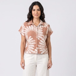 Camisa Feminina Manga Curta Estampada Endless