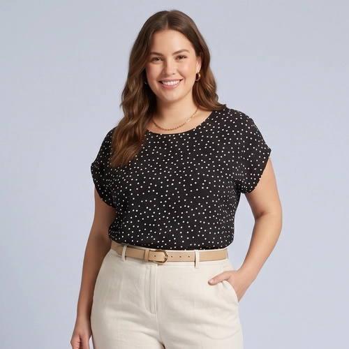 Blusa Feminina Estampada Poá Plus Size Secret