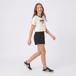 Shorts Juvenil Feminino Jeans Cargo Revert