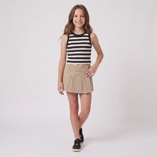 Shorts Saia Juvenil Feminino Em Sarja Revert
