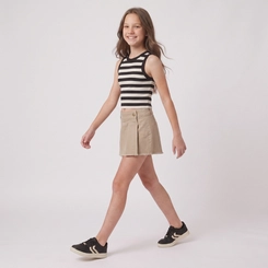 Shorts Saia Juvenil Feminino Em Sarja Revert